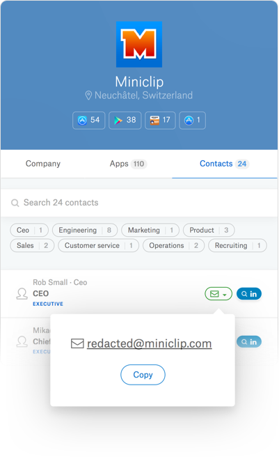 Mobile SDK analysis, app ranks, ratings, and app info