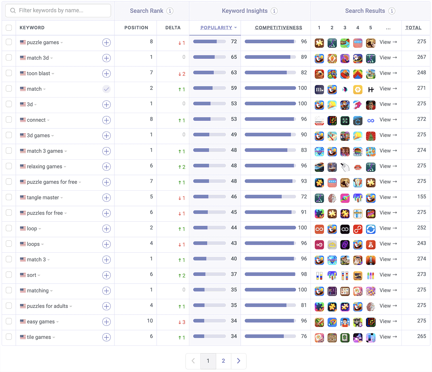 Match 3D is ranked on the App Store by Appfigures