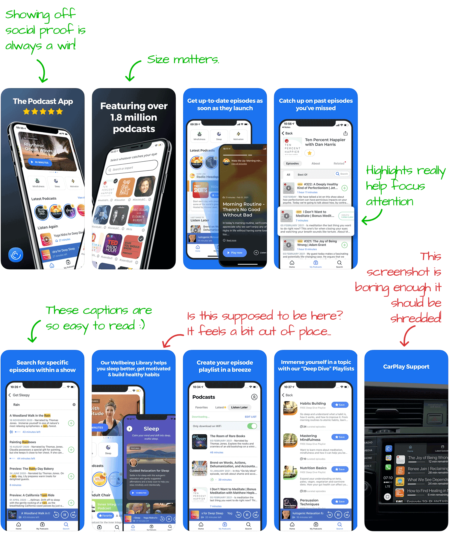 The Podcast App for iOS Screenshot Analysis by Appfigures